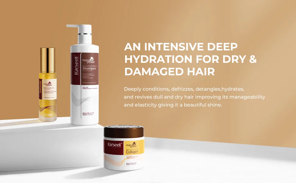 Karseell Masque capillaire au collagène+Shampoing capillaire+Huile d'argan